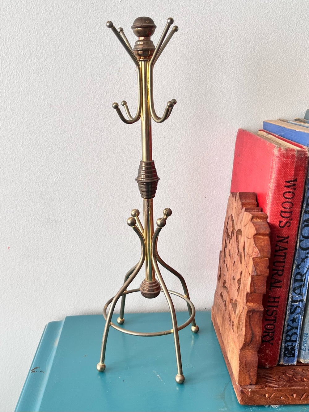 Vintage Brass Decorative Coatrack Jewelry Stand or Dollhouse